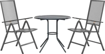 Image de vidaXL Ensemble de chaises de jardin 3 pièces réglables Acier revêtu par poudre