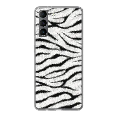 Produktbild von MuchoWow® Handyhülle Schutzhülle Hülle für Samsung Galaxy S21 Tiermuster - Zebra - Weiß Silikon Softcase Handy Hülle - Softcase