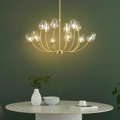 Produktbild von KOSILUM - Hängeleuchte, Metall und Glas - Gold / Messing - Lucciana