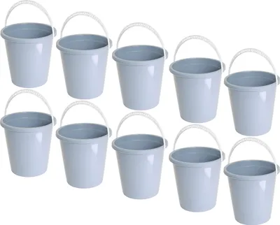Produktbild von 10x Kunststoff Eimer 10L Set Putzeimer Haushaltseimer Wassereimer Universaleimer