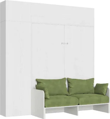 Immagine prodotto di ITAMOBY - Letto matrimoniale a scomparsa 160 Kentaro con divano e mobili bianco frassino, verde