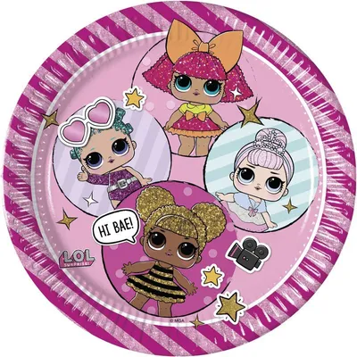 Immagine prodotto di Piatto di carta LOL Glitterati Ø23cm/8pz.