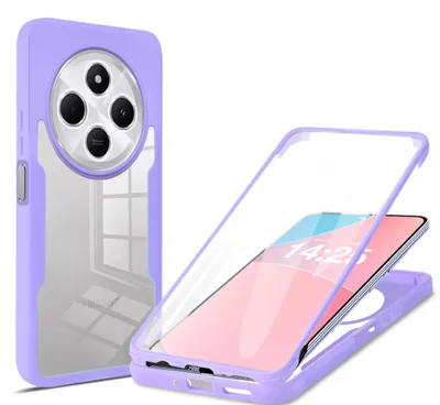 Produktbild von 360 Grad Rundum Schutz Handyhülle für Xiaomi Redmi 14C Full Cover Vollschutz Case Farbe: Violett