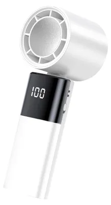 Zdjęcie produktu dla Ręczny wentylator wysokoobrotowy Przenośny wentylator turbinowy ładowany przez USB 100-stopniowa płynna regulacja prędkości Biały