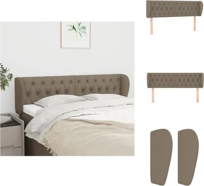 Produktbild von vidaXL Kopfteil mit Ohren Taupe 163x23x78/88 cm Stoff -  Kopf- & Fußenden