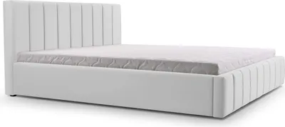 Produktbild von MOEBLO Polsterbett Bett 01 – Doppelbett mit Kopfstütze, Rahmenbettgestell, Bettkasten, Lattenrost und gepolstertem Kopfteil - 180x200 - Silver (TRINITY 32)