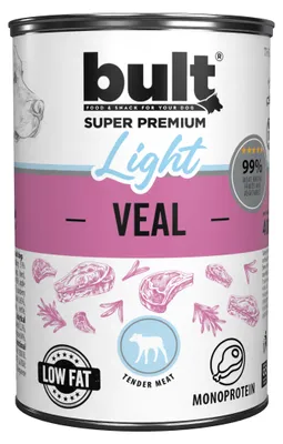 Obrázok produktu pre BULT | Krmivo pre psov - Mokré krmivo z teľacieho mäsa - Hromadné balenie, konzervy 400 g - Teľacie mäso - Monoproteínové