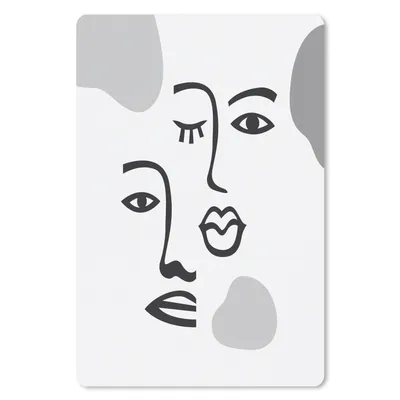 Produktbild von MuchoWow® Mauspad Mousepad Gesicht - Schwarz - Weiß 18x27 cm - Mousepads - Maus Mat - Pad - Mausunterlage