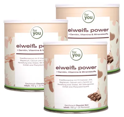Produktbild von for you power Eiweiß Dreierpack