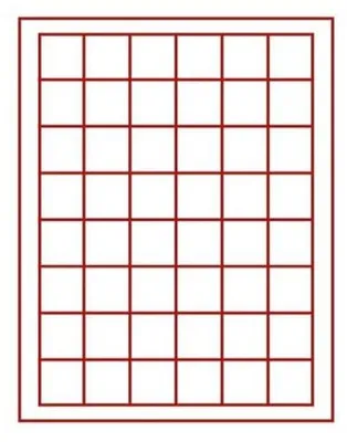 Produktbild von Lindner 2149 Münzbox mit 48 quadratischen Vertiefungen für Münzen/Münzkapseln mit 28 x 28 mm-Grau / rote Einlage