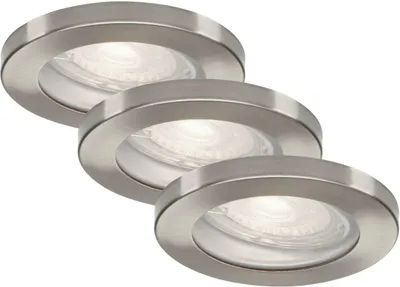 Productafbeelding van Briloner LED inbouwspotset, mat nikkel, 3 spots/GU10/47W