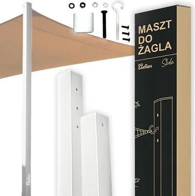 Zdjęcie produktu dla Maszt ogrodowy do żagla przeciwsłonecznego - biały
