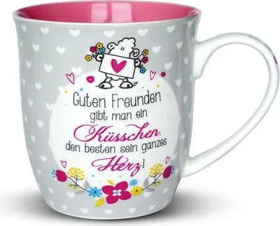 Produktbild von sheepworld Tasse "Guten Freunden gibt man ein Küsschen, den besten sein ganzes Herz!"