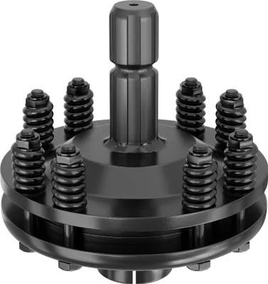 Image de Wiltec Embrayage de Cardan - 6 Dents / 1 3/8" (34,9 mm) / Filets Femelle et Mâle / 1200 Nm max. - Raccord pour Arbre de transmission - couleur Noire
