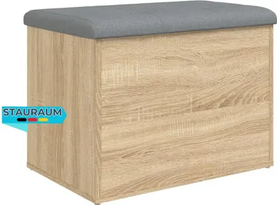 Produktbild von Sitzbank JONA mit Stauraum Sonoma-Eiche 62x42x45 cm | Aufbewahrungsbank Flurbank Garderobenbank