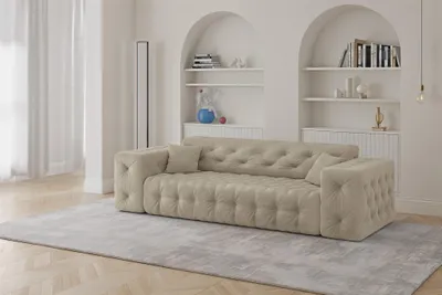 Produktbild von Sofa Designersofa CHANTAL 3-Sitzer in Stoff Moly Beige