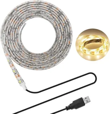 Obrázok produktu pre USB LED pásik s podsvietením, 2 m, teplá biela, vodotesný