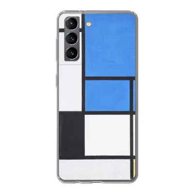 Produktbild von MuchoWow® Handyhülle Schutzhülle Hülle für Samsung Galaxy S21 Komposition mit Blau, Rot, Schwarz, Gelb und Grau - Piet Mondrian Silikon Softcase Handy Hülle - Softcase