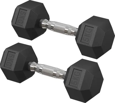 Produktbild von SONGMICS Hantelset, Hanteln 2er Set, Hexagon, Kurzhantel-Set, insgesamt 10/20 kg, für Workout, Fitnesstraining, Gewichtheben für Zuhause