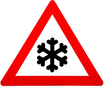Produktbild von ORIGINAL Verkehrsschild Nr. 101-51 * Schnee - oder Eisglätte * SL 630 mm nach StVO und RAL-Gütebedingungen Achtung Warnschild Straßenschild Gefahrenzeichen Schild Schnee Eis Glatteis