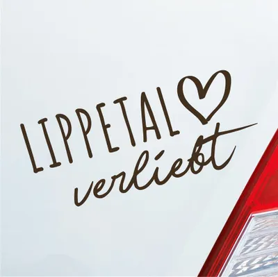 Produktbild von Auto Aufkleber Lippetal verliebt Herz Gemeinde Liebe Car 19x8 cm Braun Sticker Heckscheibenaufkleber