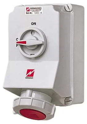 Produktbild von MENNEKES 5113A, Rot, Weiß, IP44, 400 V, 63 A