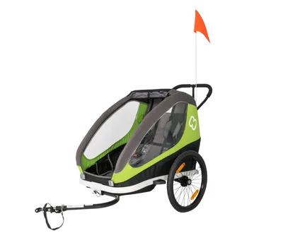 Produktbild von Hamax Traveller Twin - Fahrradanhänger für 2 Kinder, grün