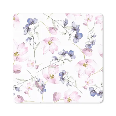 Produktbild von MuchoWow® Mauspad Mousepad Blumen - Aquarell - Bohème - Muster 20x20 cm - Mousepads - Maus Mat - Pad - Mausunterlage - Desk Mat - Bureauartikeln