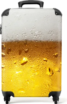 Obrázek produktu pro NoBoringSuitcases.com® Kufr Příruční zavazadlo Kufr na kolečkách Malý cestovní kufr na 4 kolečkách - Pivo - Potisk - Alkohol - Kabina Velikost < 55x40x23 cm a 55x40x20 cm - Foto kufr - Kabinový kufr - Palubní zavazadloPříruční zavazadlo Kufr 55x35x20 cm, 36L,