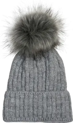 Produktbild von styleBREAKER Uni warme Strick Bommelmütze mit Flecht Muster und Fleece Futter, Winter Fellbommel Mütze 04024171
