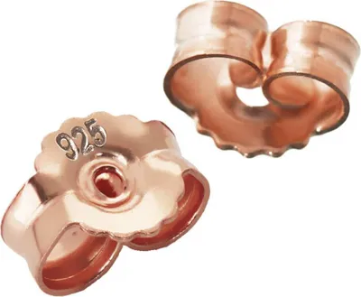 Produktbild von 3 Paar 925 Silber 7mm Rosegold Vergoldet Butterfly Verschluss Loch 0,9mm 2088