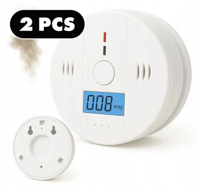 Produktbild von Kohlenmonoxidmelder 2er Set – CO Melder mit LCD-Display, 85 dB Alarm, batteriebetrieben, EN 50291  für Wohnung, Haus und Wohnmobil