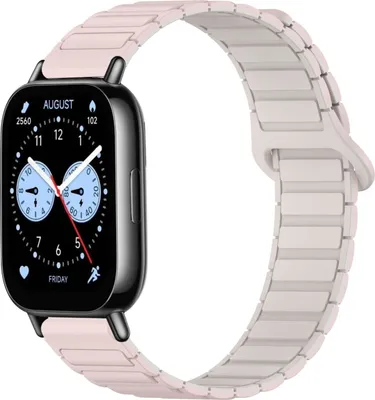 Obrázek produktu pro Pro Xiaomi Redmi Watch 5 Lite Dvoubarevný silikonový magnetický náhradní pásek na ruku Pink