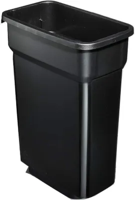 Image de Poubelle de cuisine 55 l - 29 x 49 x 61 cm - Noir - avec support pour sac poubelle