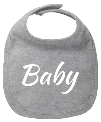 Produktbild von Huuraa Baby Lätzchen Baby Schriftzug Heather Grey Klettverschluss  Baumwolle Latz Geschenkidee