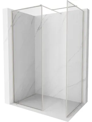 Obrázek produktu pro Mexen Kioto-F sprchová stěna Walk-in s rámem 120 x 80 cm, průhledná 8 mm, kartáčovaný nikl - 800-120-202-04-97-080