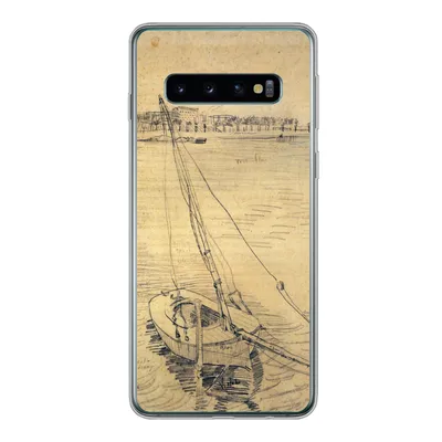 Produktbild von MuchoWow® Handyhülle Schutzhülle Hülle für Samsung Galaxy S10 Segelboot auf der Seine bei Asnières - Vincent van Gogh Silikon Softcase Handy Hülle - Handytasche