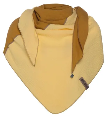 Zdjęcie produktu dla Szalik trójkątny Knit Factory Fay 190x85 cm gładki żółty