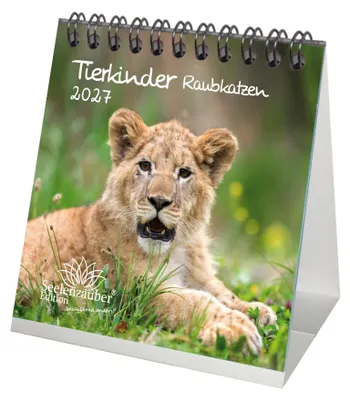 Produktbild von Tierkinder Raubkatzen Tischkalender 10x10cm für 2027 verschiedene Raubkatzen - Seelenzauber