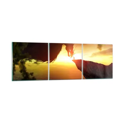 Produktbild von Bilder auf glas - Drache Rock Kreatur - 150x50cm - Glasbilder - Wandbilder - Kunstdruck - zum Aufhängen bereit - Wanddekoration aus Glas - Glas Bilder - Wandbild auf Glas - 3 Teile - GCA150x50-3883