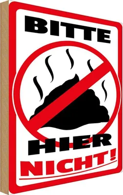 Produktbild von vianmo Holzschild 30x20 cm Bitte hier nicht Kot Tiere Hund