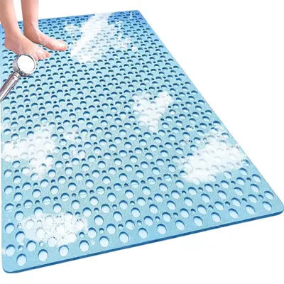 Immagine prodotto di Tappetino antiscivolo per doccia, antimuffa, 120 x 80 cm, colore blu, lavabile in lavatrice