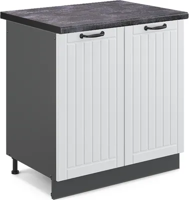 Immagine prodotto di Mobile lavello cucina Vicco Fame-Line Bianco rustico 80 cm , PL Antracite, Model 46771