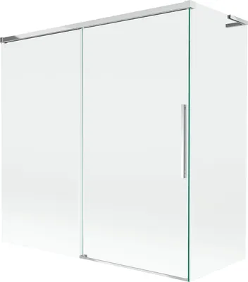 Produktbild von Mexen Rox L Badewannenaufsatz 2-flügelig schiebbar 160 + 70 x 150 cm, transparent, chrom - 8C9L-160-070-01-00