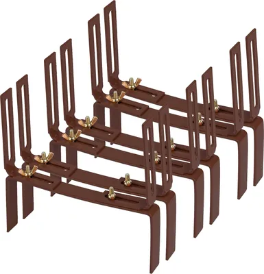Produktbild von BigDean 6 Stück Blumenkastenhalter braun Standard H-Form Kasten Halter Balkonkastenhalter