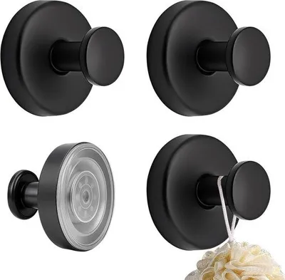 Produktbild von Famanu Vakuum-Saugnäpfe Set – 4 klassische, extra starke Haken, schwarz