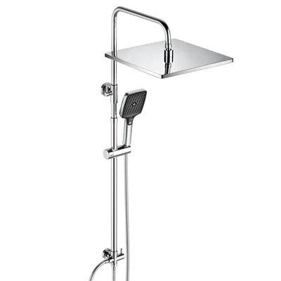 Produktbild von JOHO Edelstahl Duschsystem ohne Armatur, Regendusche Duschset Wassersparend mit Kopfbrause 30x30 cm Chrom