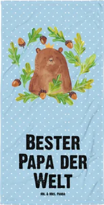 Produktbild von Mr. & Mrs. Panda Handtuch Bär König - Blau Pastell - Geschenk, Dad, Großes, Vater, Teddy, Badehandtuch, Frottee-Handtuch, Papa, Strandtuch, Daddy, Badelaken, Vatertag
