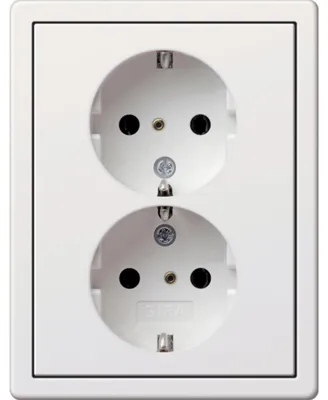 Produktbild von Gira SCHUKO-Doppelsteckdose mit Abdeckrahmen Gira 0780 112 reinweiß, 1 Stk.