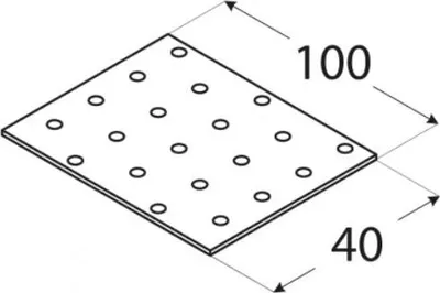 Produktbild von 20x Lochplatte 100 x 40 x 2,00 mm Flachverbinder Holzverbinder verzinkt